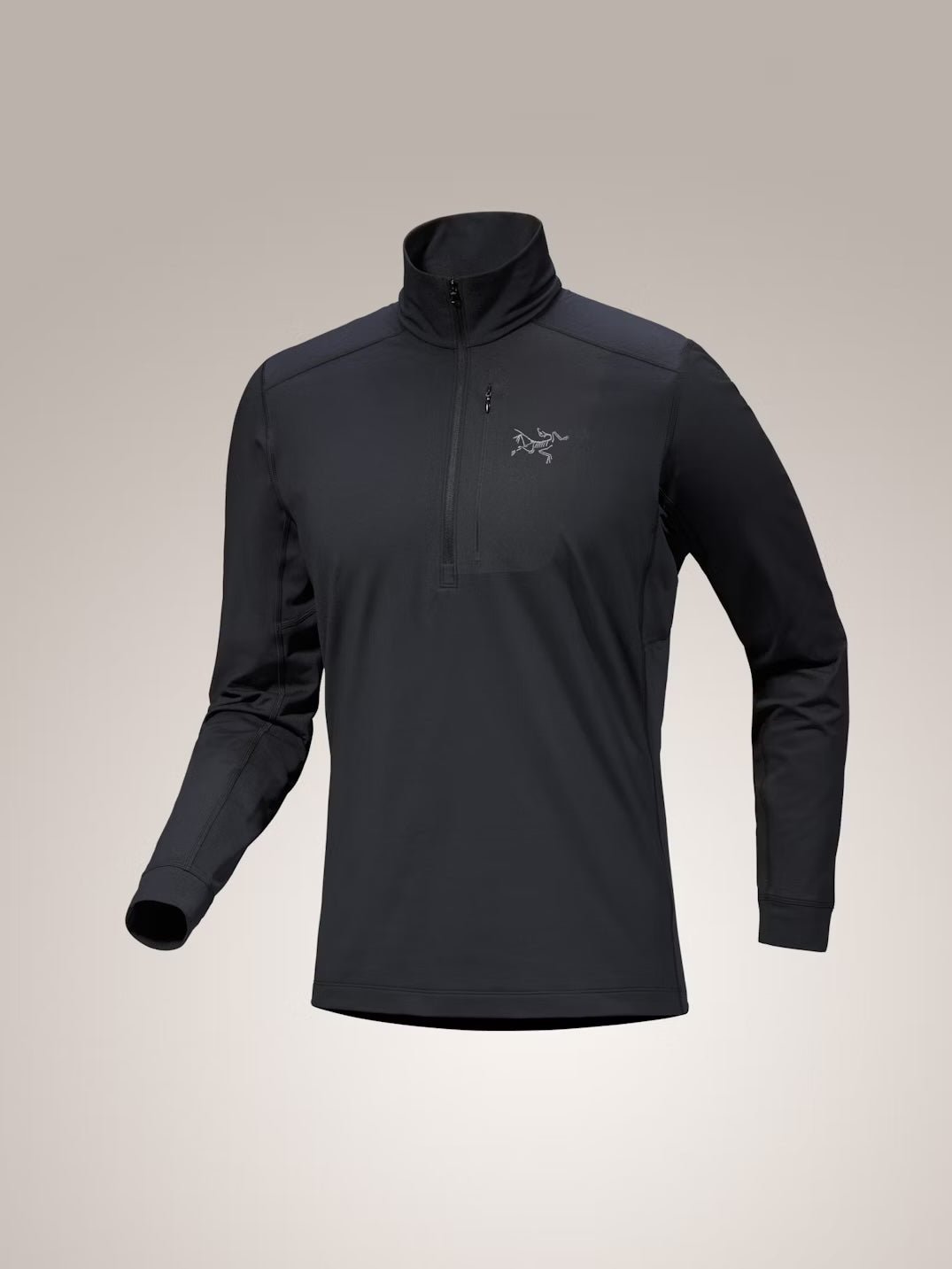 Rho LT Zip Neck Men's Black - Arc'teryx Australia