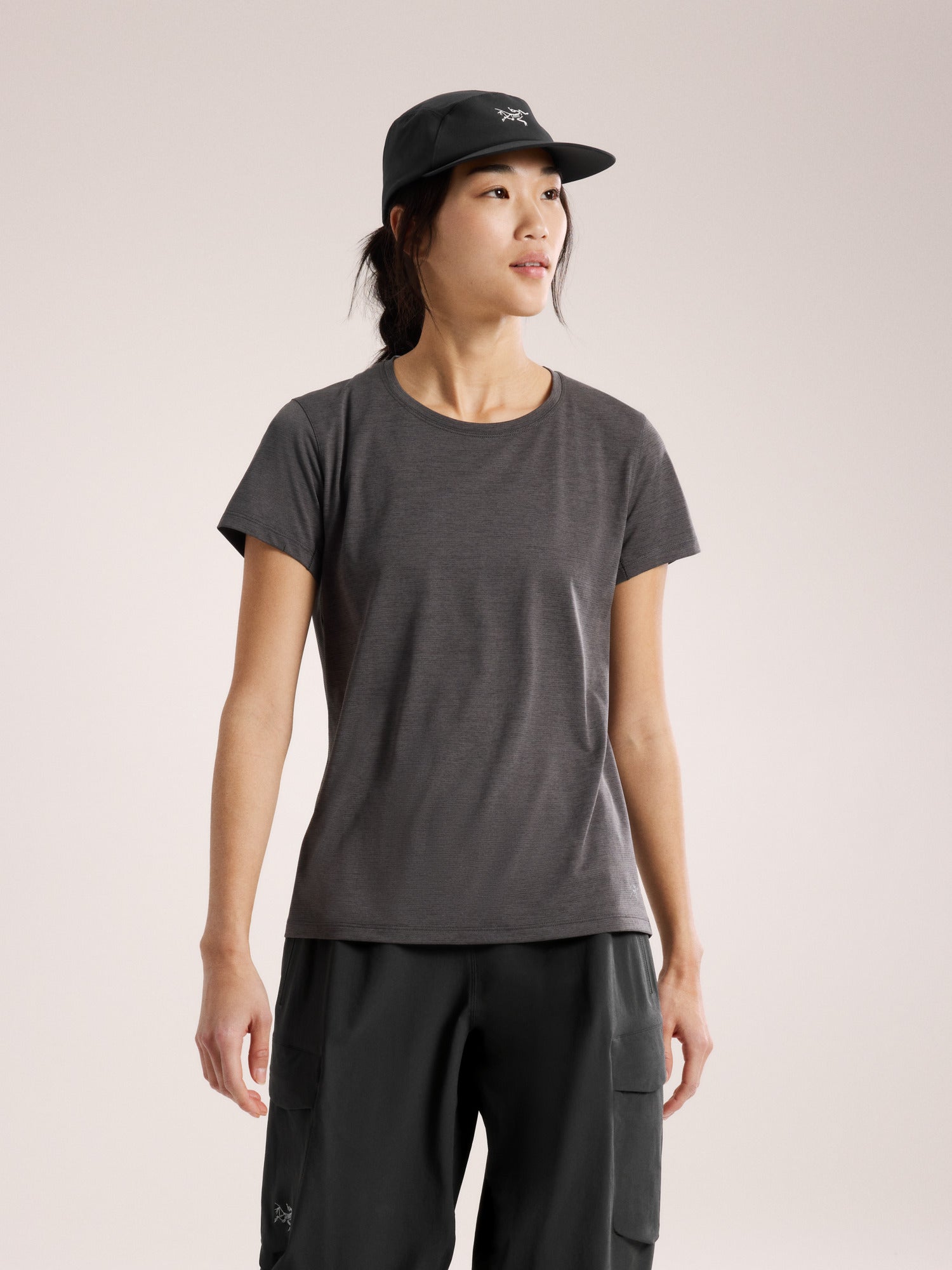 Taema Crew Neck Shirt SS Women's – Black Heather – Arc'teryx New