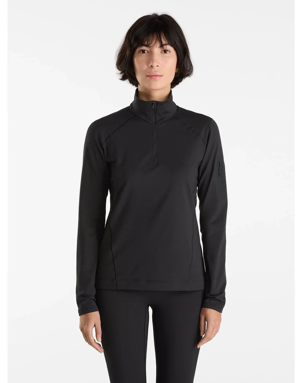 Rho LT Zip Neck Women's in Black - Arc'teryx New-Zealand