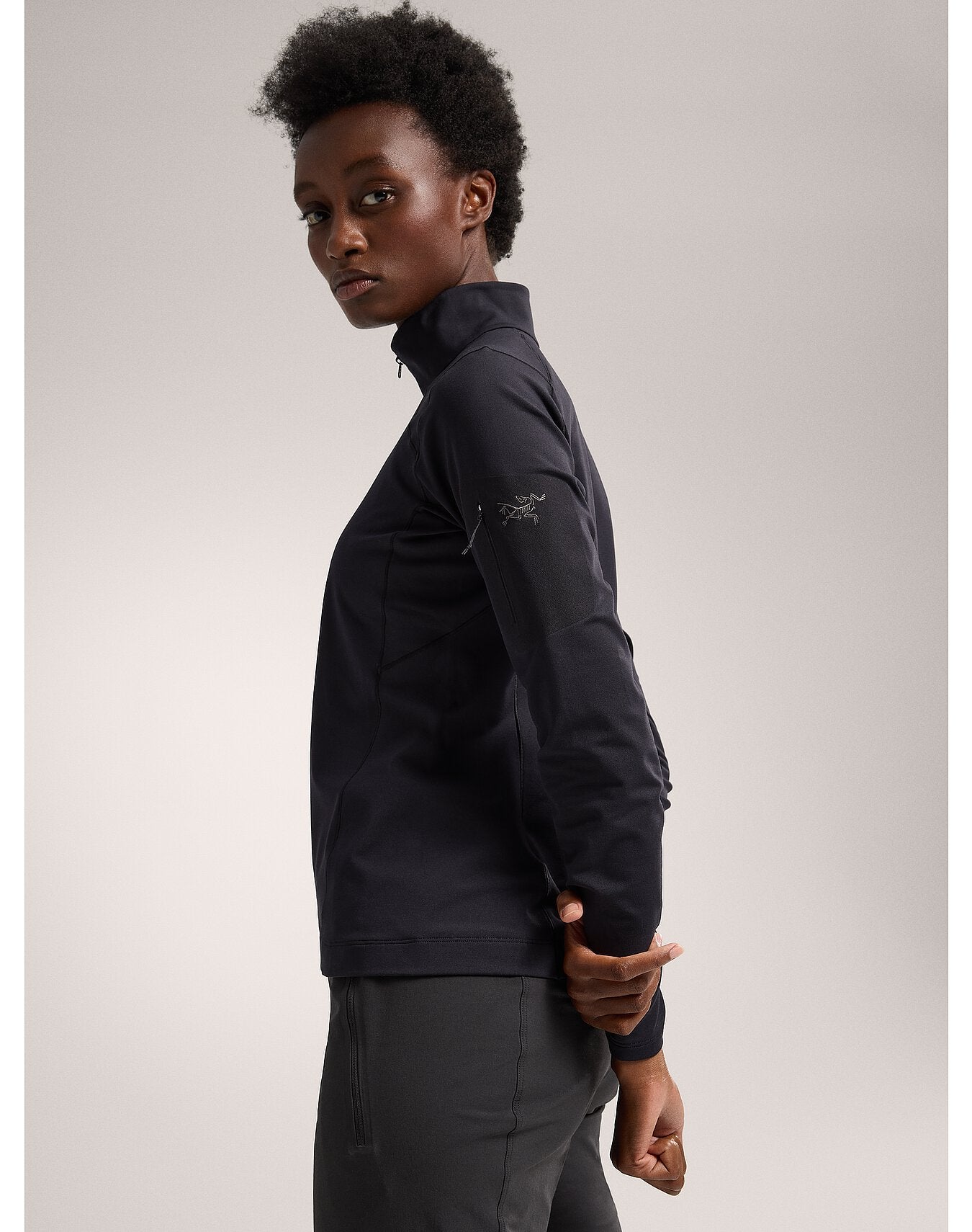Rho Zip Neck Women's Black - Arc'teryx Australia