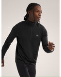 Rho Merino Wool Zip Neck Men's Black - Arc'teryx Australia