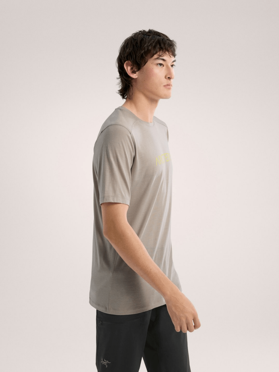 Ionia Merino Wool Arc'Word Logo Shirt SS Men's Rune / Euphoria - Arc'teryx Australia