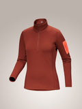 Kyanite Baselayer Zip Neck Women's Sequoia / Solaris - Arc'teryx Australia