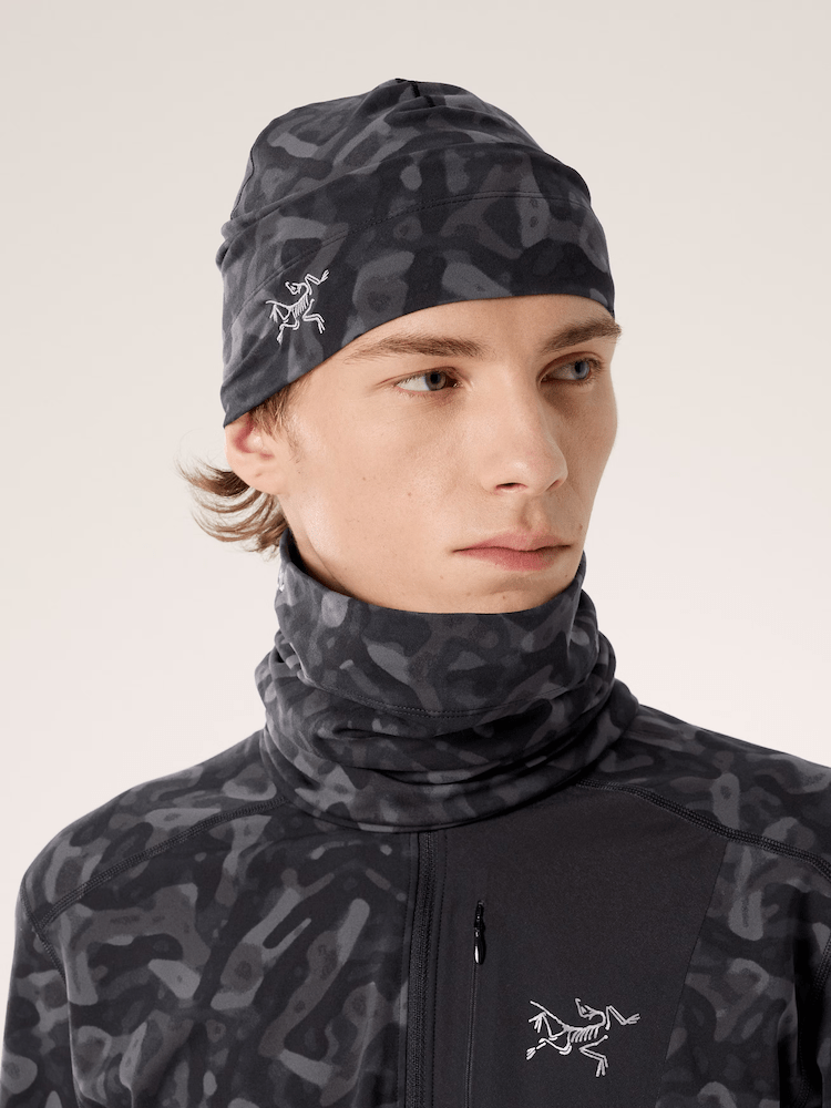 Rho Neck Gaiter Print Black Grottoflage - Arc'teryx Australia