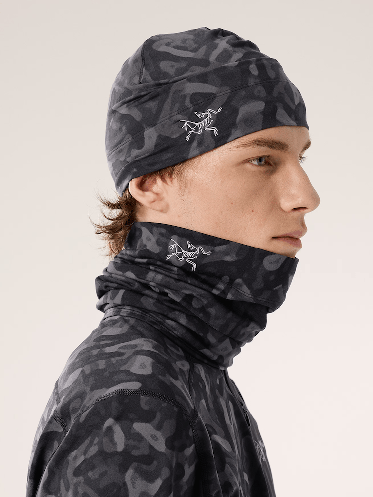 Rho Neck Gaiter Print Black Grottoflage - Arc'teryx Australia