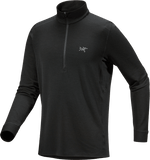 Rho Merino Wool Zip Neck Men's Black - Arc'teryx Australia