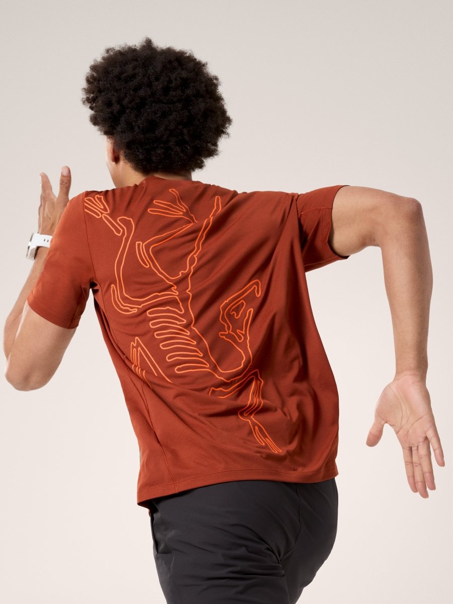 Cormac Arc'Bird Logo Shirt SS Men's Sequoia Heather / Solaris - Arc'teryx Australia