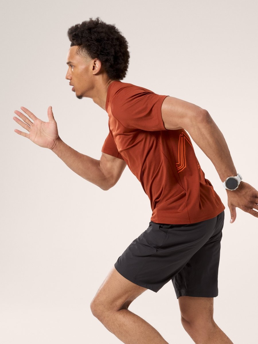 Cormac Arc'Bird Logo Shirt SS Men's Sequoia Heather / Solaris - Arc'teryx Australia