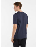 Ionia Merino Wool Logo Shirt SS Men's Black Sapphire - Arc'teryx Australia