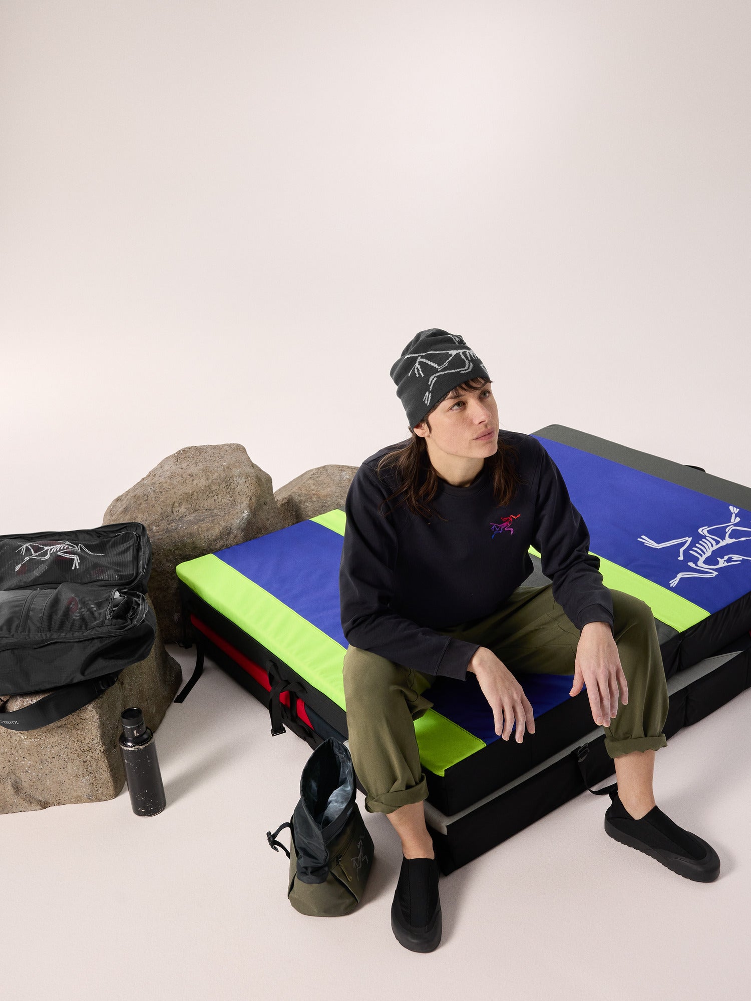 Aestas Crew Neck Pullover Women's Black/Multi - Arc'teryx Australia