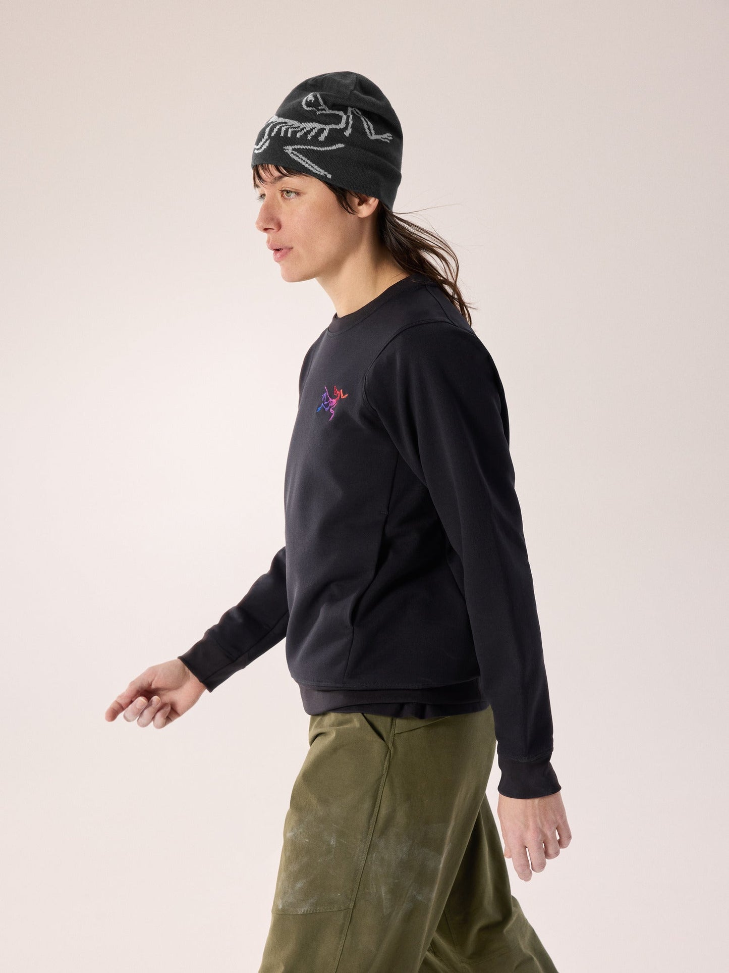 Aestas Crew Neck Pullover Women's Black/Multi - Arc'teryx Australia